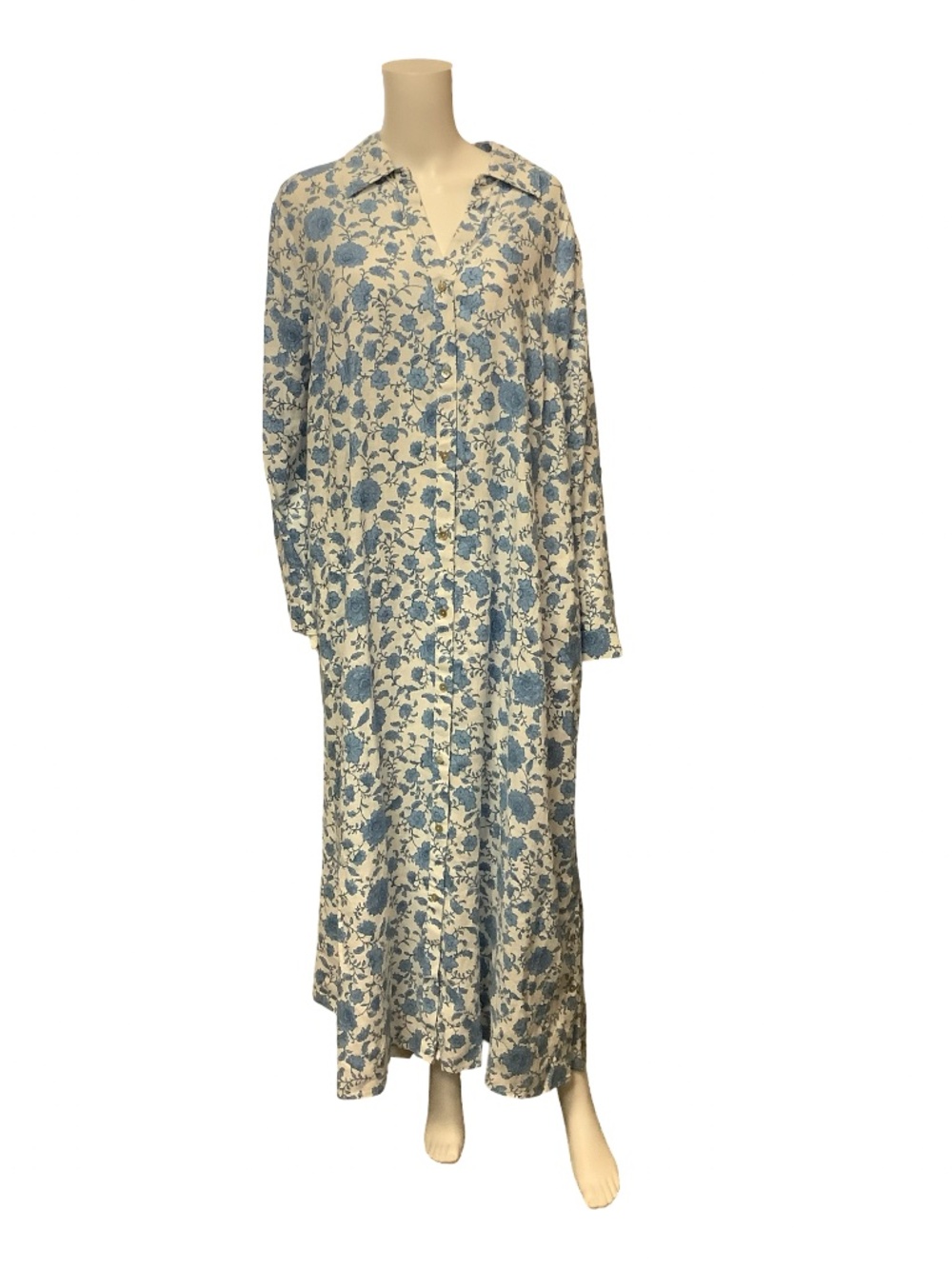 J Jill Floral Print Long Sleeved Maxi Dress Size: XL